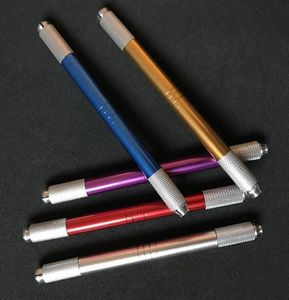 100 stcs 2 kop kan worden gebruikt Cosmetische microblade tattoo pen handleiding Permanente make -up pen wenkbrauw lip naald tip houder gereedschapsvoorziening4579450