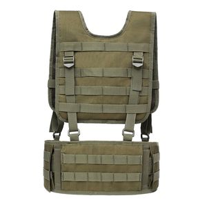 100 stks 2 in 1 Hunting Molle Vest Tactische Taille Gewatteerde Riem met Harnas Paintball Airsoft Borst Rig Vest Outdoor Training Combat Body Armor