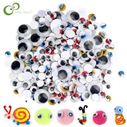 100pcs / 200pcs Auto-adhésif Googly Wiggle Eyes for DIY Scrapbooking Crafts Projects Doy Dolls Accessoires Eyes MAIN MAIN