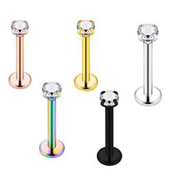 100 STKS 20g 1mm Mode Labret Ringen Lip Studs Chirurgisch Staal Tragus Bars Helix Oor Kraakbeen Oorbellen Piercing Body Jewellery252p