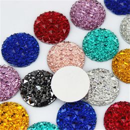 100 Uds 20MM resina redonda Flatback resina diamantes de imitación cristales y cuentas de piedra artesanías para álbum de recortes accesorios de joyería ZZ414238m
