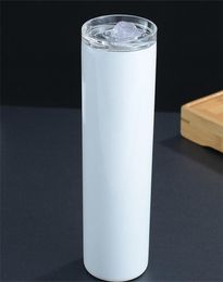100pcs 20oz sublimation Skillet Skinny Tobeurs fuselés blancs minces minces en acier inoxydable 20 oz Vacuum Double Walle1559093