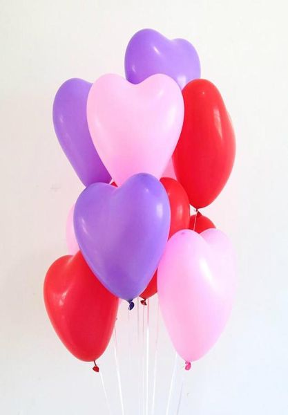 100pcs 22g Pink White White Red Heart Globos de látex Fiesta de cumpleaños Decoraciones de bodas Love Valentine039s Day Gifts Suministros34447118