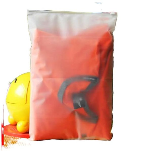 100 pcs 24x35 cm Zip lock Zipper Top sacs en plastique givré pour vêtements TShirt Jupe emballage de détail logo personnalisé impression 9156449