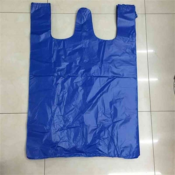 100 stks 26x40 cm Verdikte Zwarte Vest Plastic Zak Takeaway Winkelen Verpakking Vuilnis Met Handvat Tas Keuken Woonkamer Schoon 210402