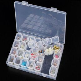 100 stks 28 Slots Clear Plastic Lege Nail Art Decoratie Storage Case Box Nail Glitter Container Nagel Tool