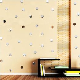 100 stcs 2 cm 3D DIY Acryl Mirror Wall Sticker Square/Heart/Round Form Stickers Sticker Mozaïek Mirror Effect Livingroom Home Decor