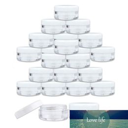 100 stks 2G 3G 5G 10G 15G 20G Plastic Cosmetische Lege Kruiken Wit Deksels Clear Potten Flessen Oogschaduw Make Cream Lip Balm Containers