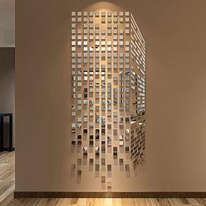 100 Uds 2x2cm azulejo autoadhesivo acrílico 3D Mural pegatinas de pared mosaico efecto espejo habitación DIY decoraciones cuadradas decoración de la vida