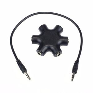 100PCS 3.5mm Casque Écouteur Stéréo Audio Splitter 1 Mâle à 2 3 4 5 Ports Mâles Câble Cordon Jack Casque 6 Hub Way Adaptateur Audio