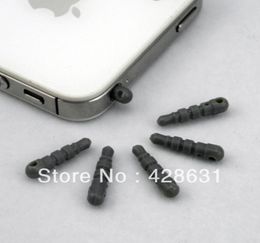100 stuks 3,5 mm rubber anti-stof oortelefoon jack cap plug stopper grijze kleur geschikt voor alle 3,5 mm mobiele telefoon5284886