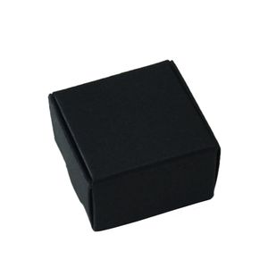 100 pièces 3.7x3.7x2cm Mini taille boîte en papier Kraft noir paquet cadeau décoration boîtes en carton