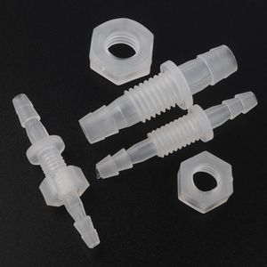 100 stuks 3-8mm M6-M10 PP Draad PP Rechte Connectoren Zeskantmoer Aquarium Tank Luchtpomp Fittingen Drinkwaterslang Pagode Gewrichten 201258d