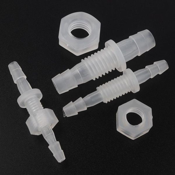 100 pièces 3-8mm M6-M10 PP fil PP connecteurs droits écrou hexagonal réservoir d'aquarium pompe à air raccords tuyau d'eau potable Joints pagode 201310a