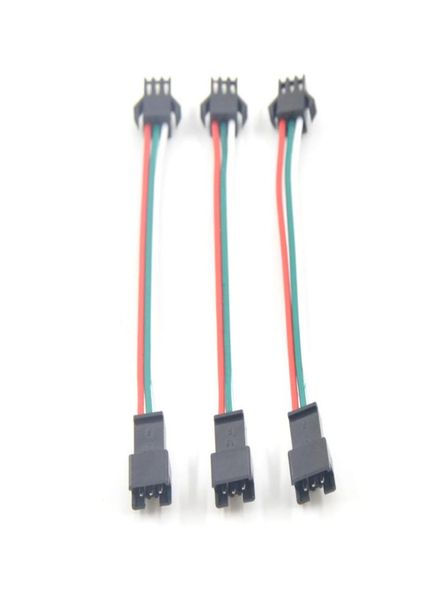 Câble de connecteur LED JST SM mâle à femelle, 3 broches, 100 pièces, pour bande LED WS2812B WS2811 5050 RGB, avec fil de 10cm de Long, 8487028