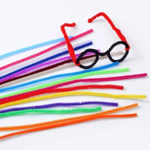 100 stcs 30 cm draai draad chenille stengels pijpreinigers kind pluche stok strips educatief speelgoed handgemaakt materiaal diy ambachtelijke benodigdheden