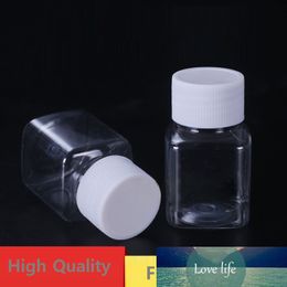 100pcs 30g bouteilles en plastique carrées transparentes 30ml bouteille de pilule de médecine PET vide, couvercle blanc, échantillon emballage conteneur livraison gratuite
