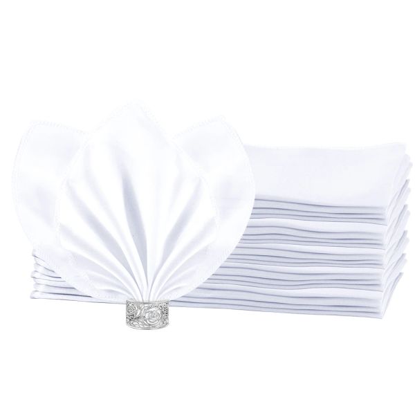 100pcs 30x30cm servilletas reutilizables de satén polinero de la servilleta pañuelo tela banquete banquete de fiesta de bodas decoraciones al por mayor