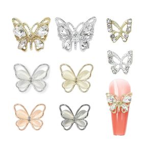 100pcs 3D ongles strass de papillons charmes en cristal zircon décorations d'art diamant accessoires de pièces de luxe 240509