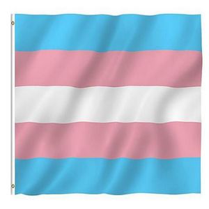 100pcs 3x5 FT brise transgenre drapeau rose bleu arc-en-ciel drapeaux LGBT fierté bannière drapeaux avec œillets en laiton