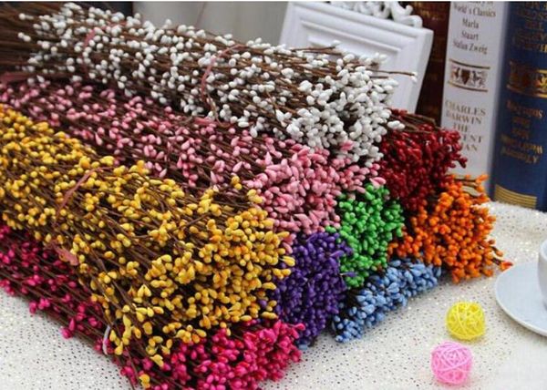 100 Uds 40cm Diy bonito tallo de baya Pip para pulsera de arreglo floral corona de flores artificiales de boda precio al por mayor