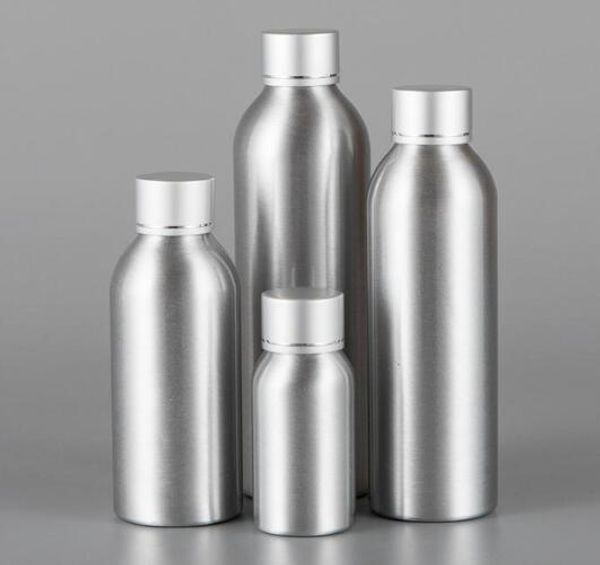100pcs 40ml 50ml 100ml bouteille de lotion en aluminium d'emballage cosmétique, récipient en métal avec bouchon en aluminium