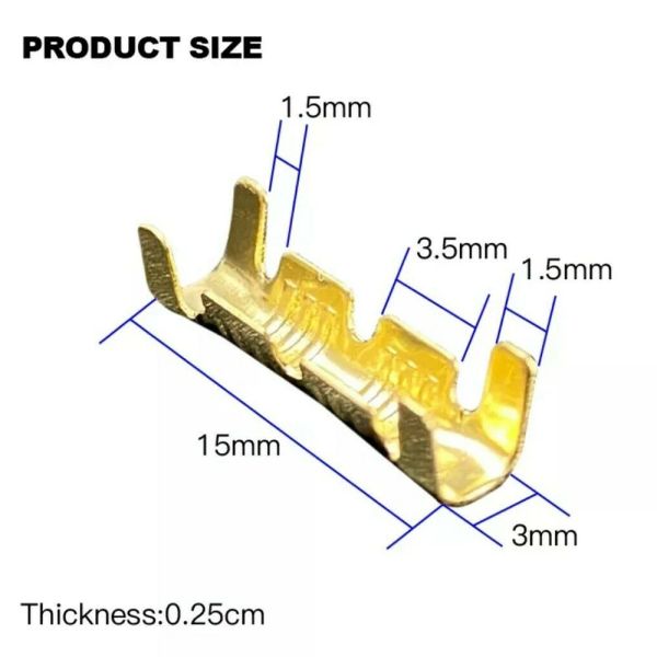 100pcs 453 en forma de U 0.3-1.5 mm2 Tabal de terminal Insertos fríos Conectores Terminal de frías Dientes pequeños Terminal de fascia