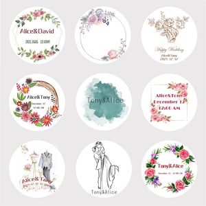 100pcs 4cm Stickers DIY Party de mariage personnalisé Square Scellant Autocollant blanc Kraft Paper Transparent 220613