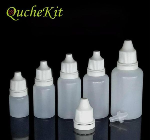 100 Uds 5 10 15 20 30 50ML botellas cuentagotas originales material HDPE contenedor de plástico líquido para ojos vacío exprimible 259P6194668