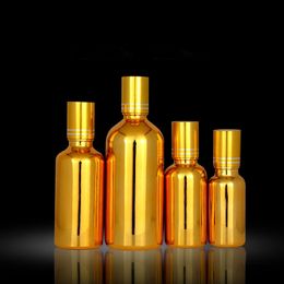 100 stcs 5/10/15/20/30 ml goud zilverglas etherische olievloedflessen flesje cosmetische serum verpakking lotion roll ball fles f2986