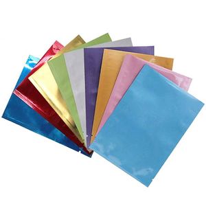 100 Uds. Bolsa de mylar con sellado térmico superior abierta multicolor de 5*8cm, bolsa de embalaje de papel de aluminio al vacío, bolsa de paquete de energía, bolsa de embalaje de té