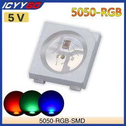 100pcs 5050 LED Diy puce SMD WS2812B Red Green Blue Light (4pin) RGB SMART INDEPTABLE INDEPTABLE Digital DC5V ICYYGO