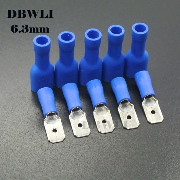 100pcs 50Pirs 2.8 mm 4.8 mm 6.3 mm Femenino con conector de cableado eléctrico macho Spade aislada FDFD2-250 MDD2-250