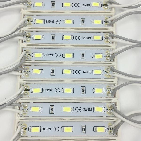 100 unids 5730 3 Módulo de iluminación LED para la muestra DC12V Impermeable Superbright SMD SMD LED Módulos Fresco blanco / blanco cálido / azul / rojo / verde / amarillo