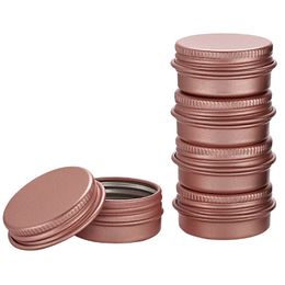 100 stks 5G 10G 15G 30G Lege Mini Rose Goud Aluminium Crème Jar Pot Nail Art Make Lip Gloss Lege Cosmetische Metalen Tin Containers 201012