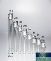 100 pièces 5ml 6ml 7ml 10ml 14ml 18ml 20ml 23ml bouteille en verre bouteille de souhait pots de stockage d'échantillon en verre flacon avec bouchon à vis décor de mariage 2766576