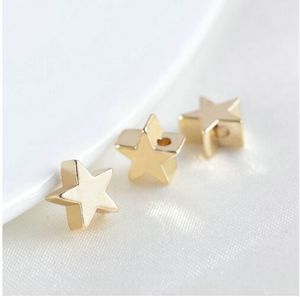 100 stks 5mm goudkleurige messing Star Shape Spacer Kralen Armband Kralen Hoge Kwaliteit DIY Sieraden Accessoires