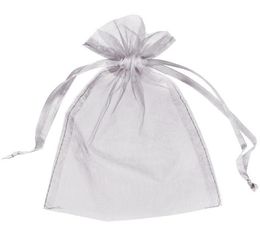 100 pièces 5x7 pouces sacs en organza argenté pochette d'emballage cadeau faveur de mariage fournitures de fête de Noël 13 x 18 cm multi couleurs rouge rose ivoire 6661494