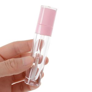 100 pièces 6.5 ML clair rond brillant à lèvres Tube vide baume à lèvres Tubes blanc rose noir bouchon maquillage outil cylindre rouge à lèvres Tube