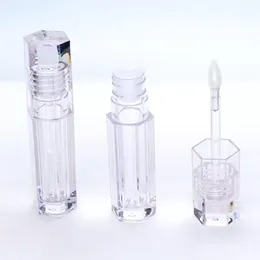 100 Uds. Tubos de lápiz labial vacíos hexagonales de 6,8 ML, tubos de brillo de labios transparentes hexagonales, tubos de varita de 4 estilos, botellas transparentes