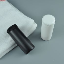 Bouteilles en plastique blanc/noir pour poudre de talc, 60ml, 100 pièces, bouteille avec tamis, bouteille vide Portable pour bébé, haute quantité