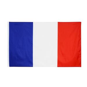 100 stks 60x90cm Frankrijk vlag polyester bedrukte Europese banner vlaggen met 2 messing inkorten voor het hangen van Franse nationale vlaggen en banners