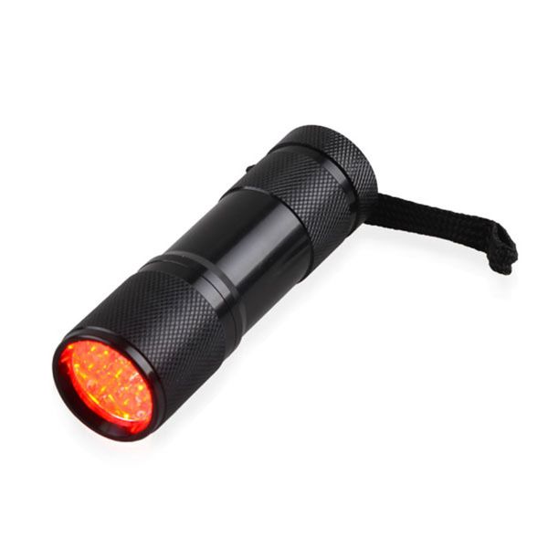 100 Uds., 625nm, 9LED, linterna LED roja de bolsillo, Mini visor de venas, antorcha para leer astronomía, mapas de estrellas, preservar la visión nocturna