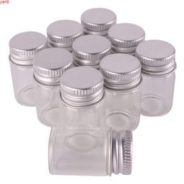 100 unids 6 ml Tamaño 22 * 35 mm Botellas de especias de vidrio transparente Frascos pequeños viales con tapa de tornillo de plata DIY Crafthigh cantidad