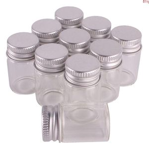 100 stuks 6 ml maat 22 * 35 mm transparant glas parfum kruidenflessen kleine potten flesjes met zilveren schroefdop DIY Craftgood aantal Auibu