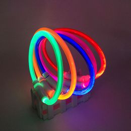 100 pcs 8 Couleurs 70 cm LED Sangle Clignotant Chien Colliers De Dressage LED Lumière Extérieure Lumineux USB Charge Chargeur Pet Collier Coupe Réglable Taille L