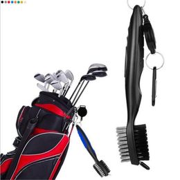 100 stks 8 Kleuren Golf Club Head Groove Brush Cleaner met Intrekbare Zip-line en Aluminium Karabijnhaak Cleaning Tools