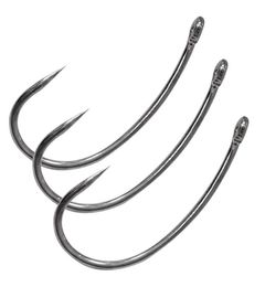 100 stcs 8245 Barbless Carp Fishing Hooks Black No Barb Circle Curve Carp Hair Rigs Fishing Hook Grootte 2 4 6 8 107691975