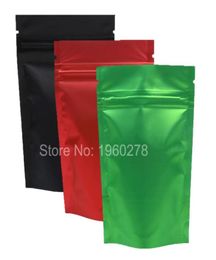 100pcs 85x13cm 33x51quot recyclable vert rouge noir translucide ziplock sacs de rangement métallique mylar zip stand up sac7705313