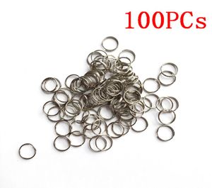 100pcs 8 mm 10 mm 15 mm tags clés anneaux en acier plaqué blanc anneau fendu rond pour animaux de compagnie étiquettes pour animaux de compagnie